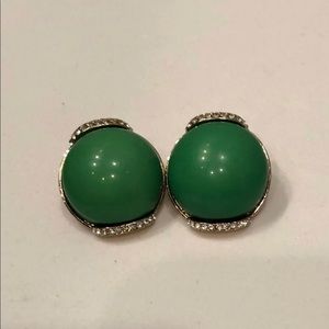 Retro Gold And Green Earrings